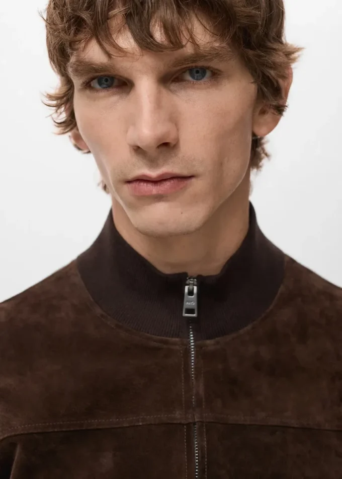 Kombinovaná kožená a semišová bunda Kombinovaná kožená a semišová bunda