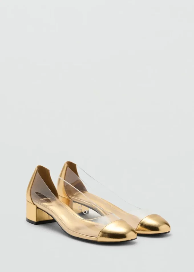 Kombinované vinylové boty na podpatku Kombinované vinylové boty na podpatku