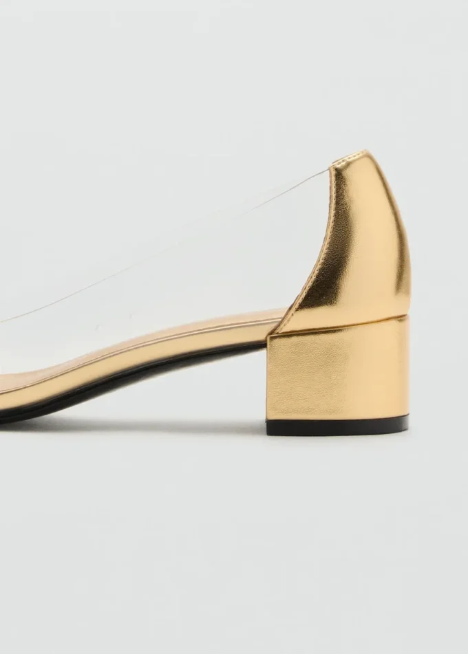 Kombinované vinylové boty na podpatku Kombinované vinylové boty na podpatku