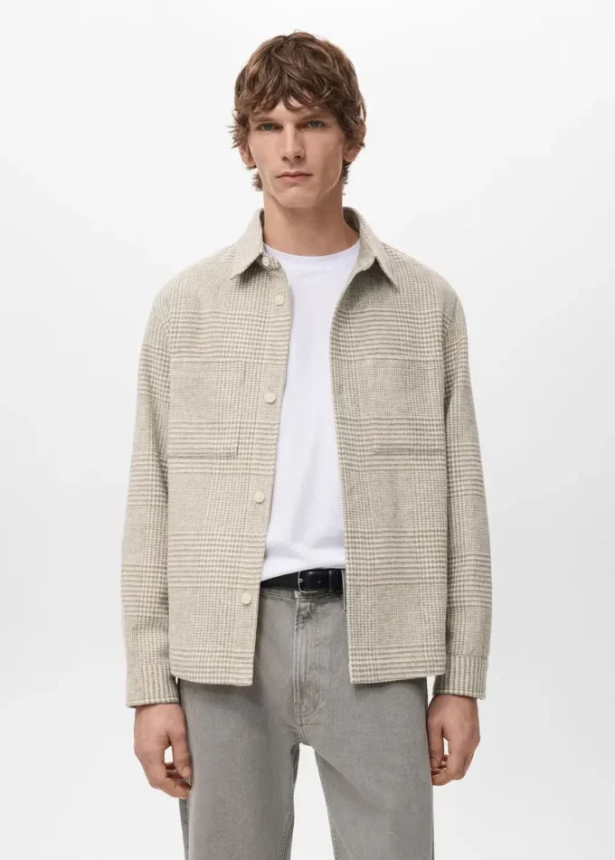 Kostkovaná košile z vlněné směsi Kostkovaná košile z vlněné směsi