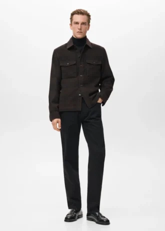 Kostkovaná košile z vlněné směsi