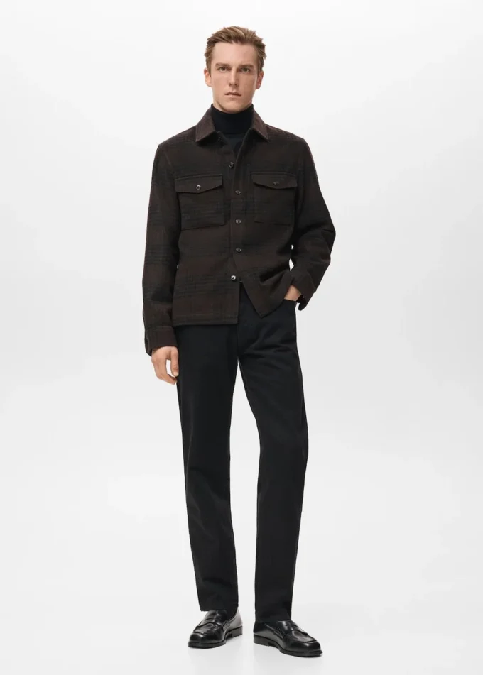 Kostkovaná košile z vlněné směsi Kostkovaná košile z vlněné směsi