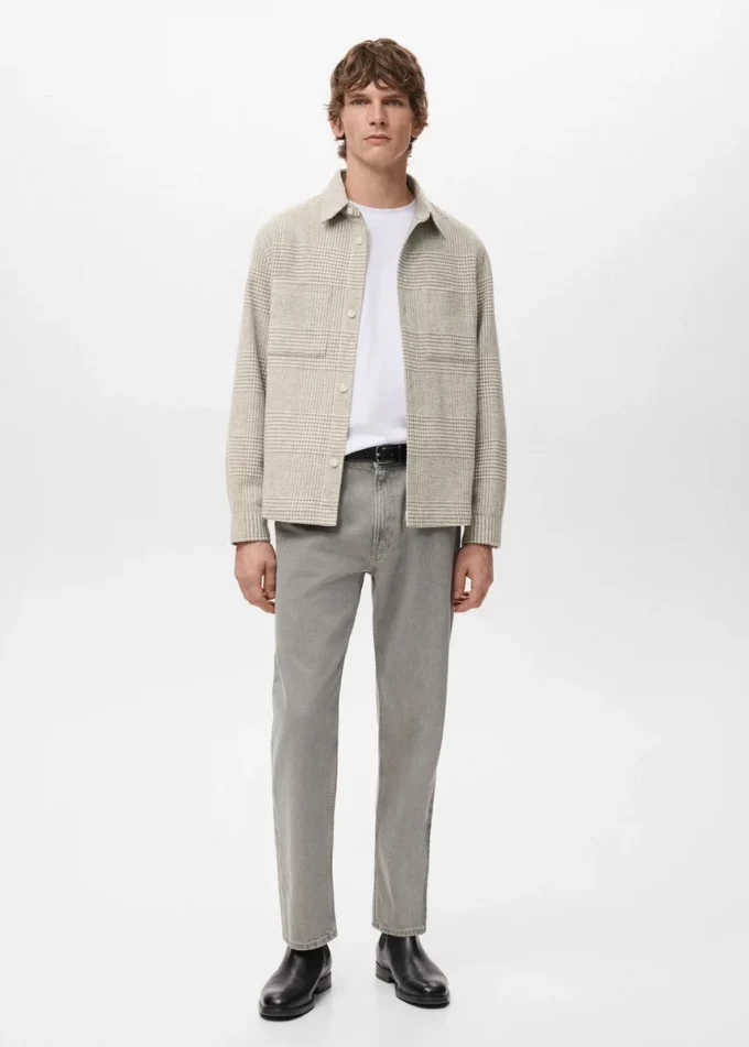 Kostkovaná košile z vlněné směsi Kostkovaná košile z vlněné směsi