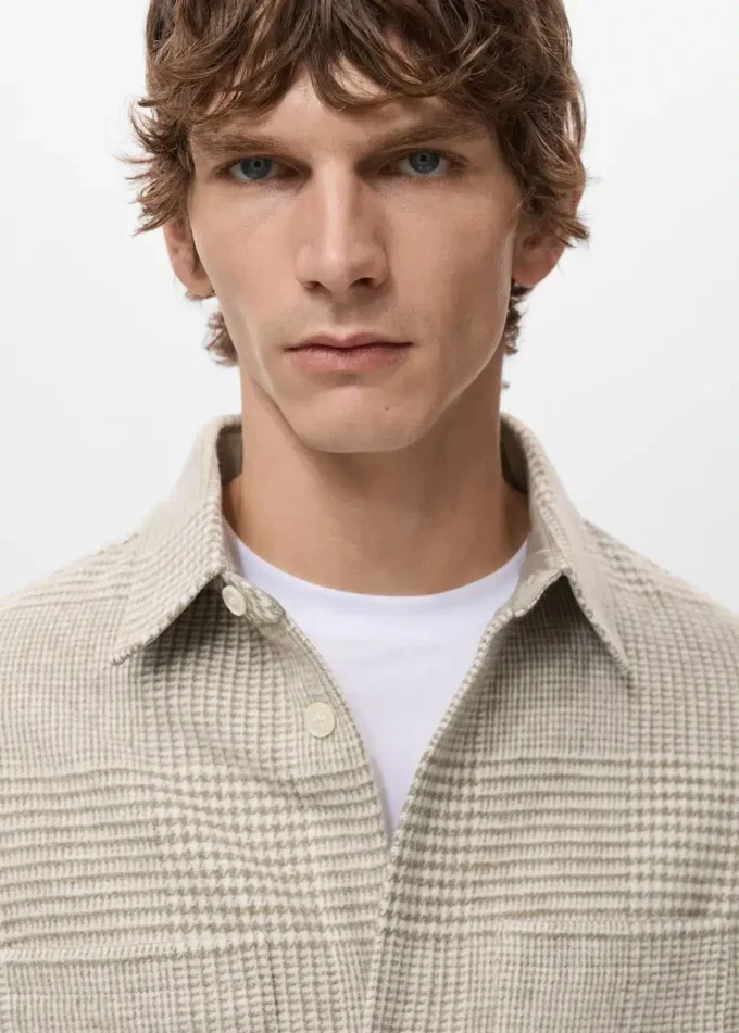 Kostkovaná košile z vlněné směsi Kostkovaná košile z vlněné směsi