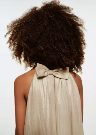 Kovové šaty s mašlí