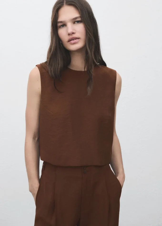 Krátký top na knoflíky Krátký top na knoflíky