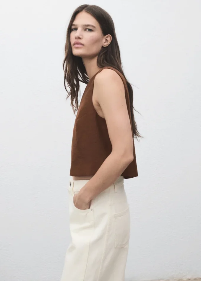 Krátký top na knoflíky Krátký top na knoflíky