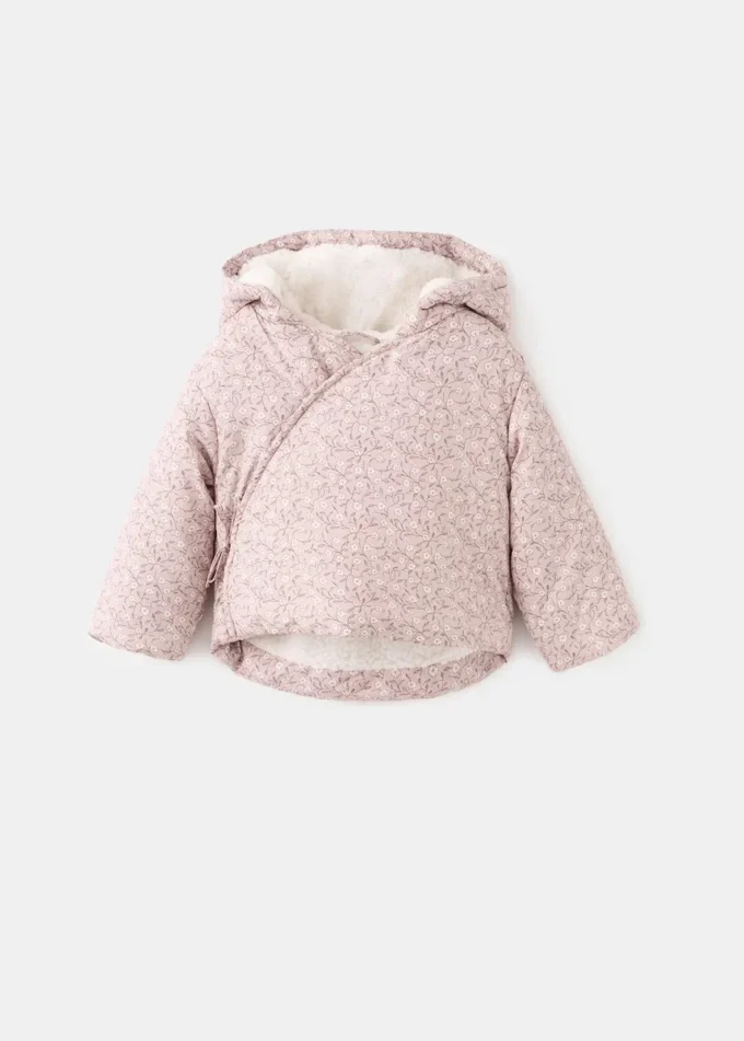 Květinová bunda s podšívkou z umělé kožešiny