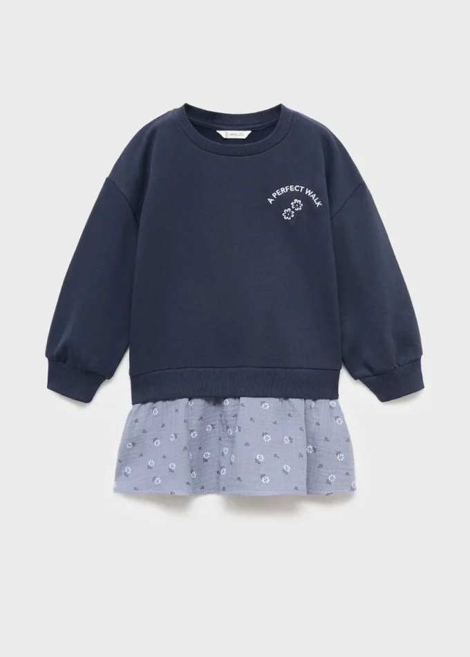 Květinové mikinové šaty Květinové mikinové šaty