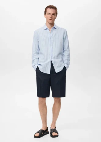 Lněná košile s proužky