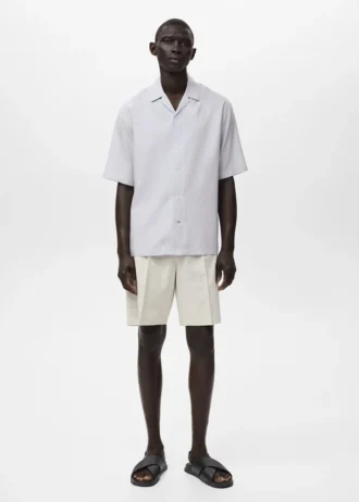 Lněná košile z lyocellu s bowlingovým límcem Lněná košile z lyocellu s bowlingovým límcem