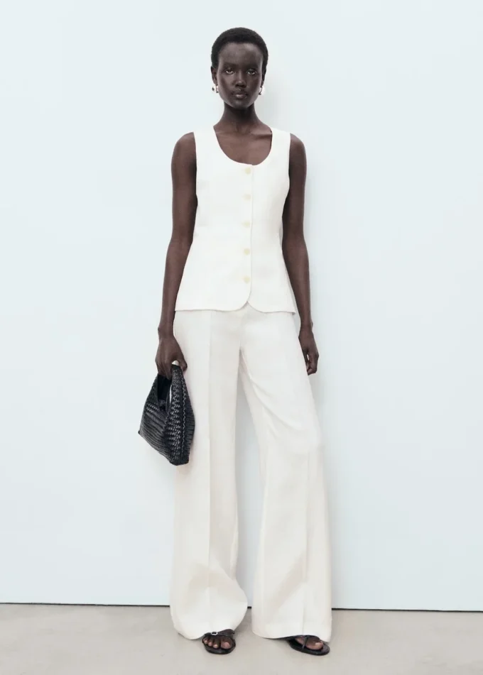 Lněný overal ve stylu obleku Lněný overal ve stylu obleku