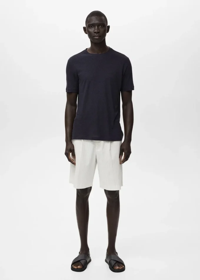 Lněné slim fit tričko Lněné slim fit tričko