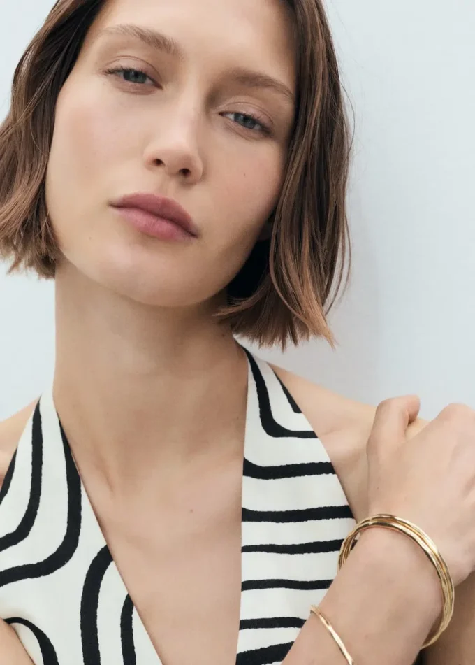 Lněná vesta s geometrickým potiskem Lněná vesta s geometrickým potiskem