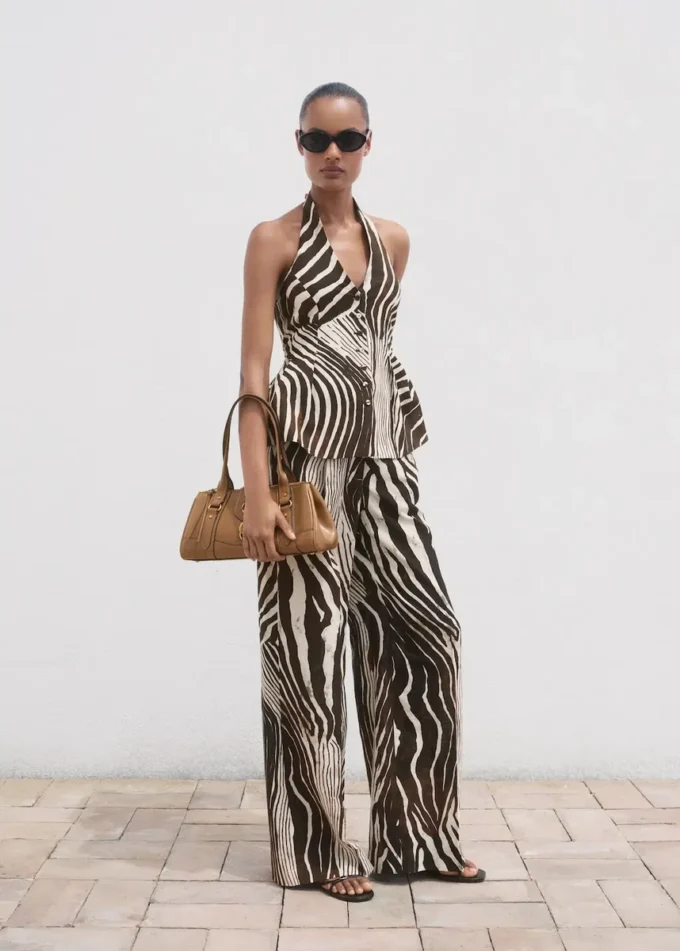 Lněná vesta se zebrovým potiskem Lněná vesta se zebrovým potiskem