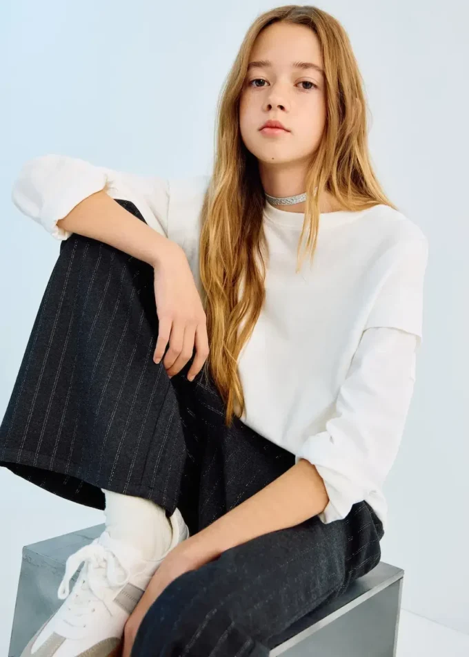 Lurexové pruhované kalhoty Lurexové pruhované kalhoty