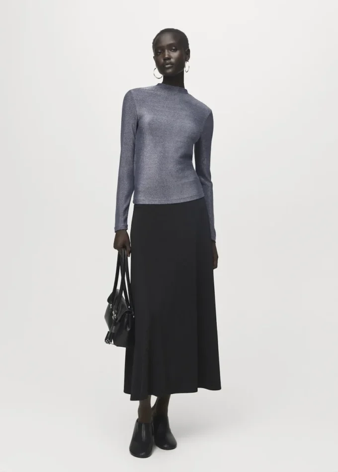 Lurexové tričko s perkinsovým výstřihem Lurexové tričko s perkinsovým výstřihem