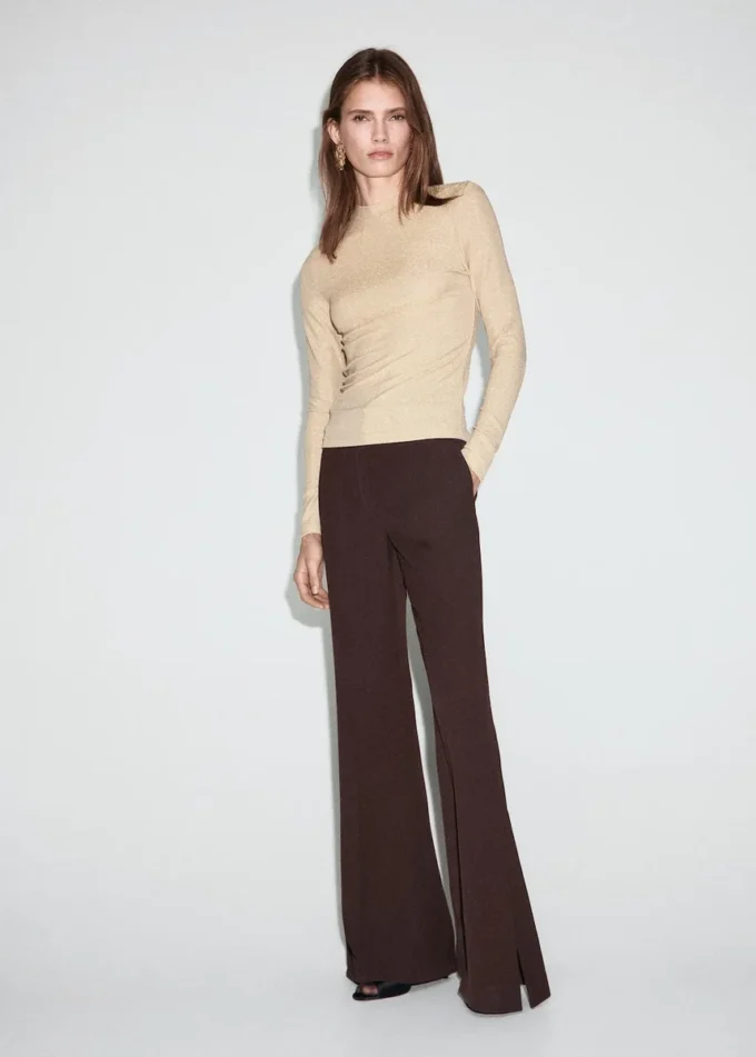 Lurexové tričko s perkinsovým výstřihem Lurexové tričko s perkinsovým výstřihem