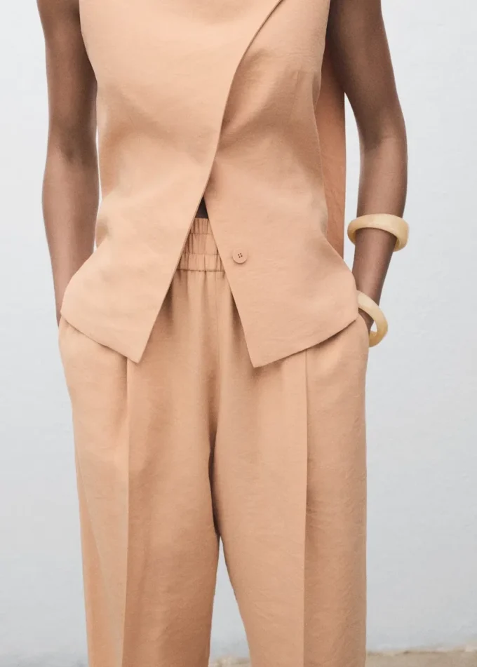 Lyocellové kalhoty s elastickým pasem Lyocellové kalhoty s elastickým pasem