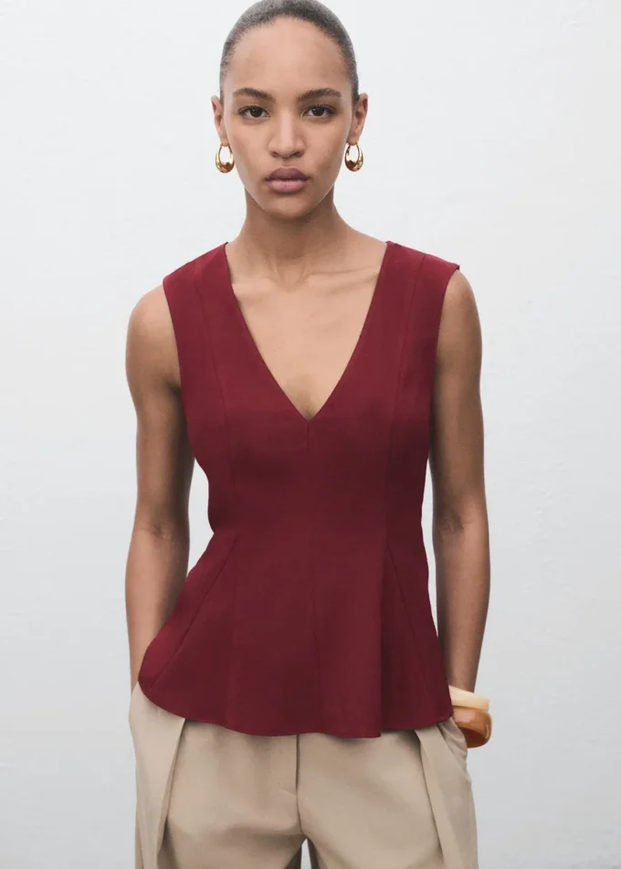 Lyocellový top s peplumem Lyocellový top s peplumem