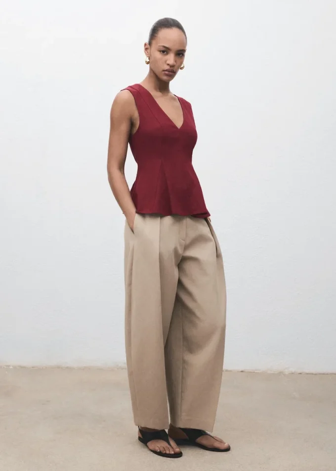 Lyocellový top s peplumem Lyocellový top s peplumem