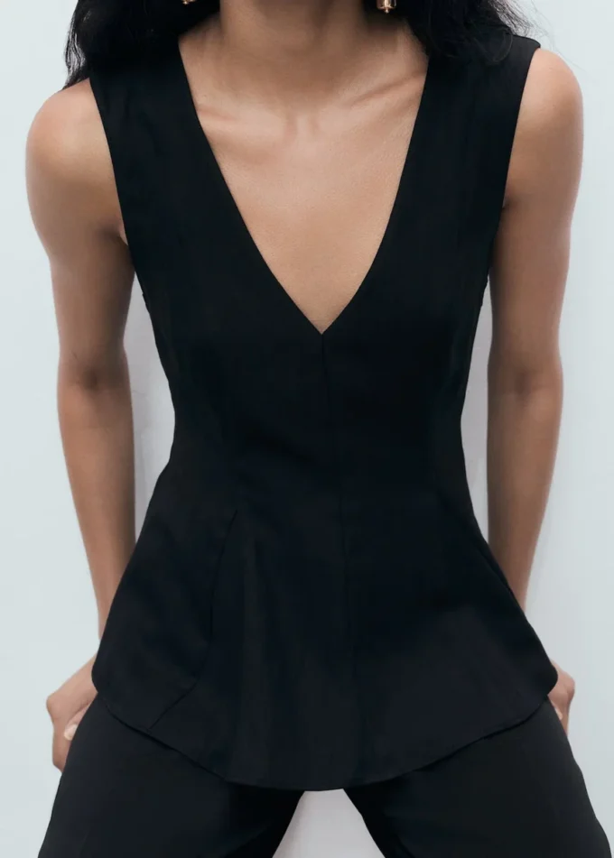 Lyocellový top s peplumem Lyocellový top s peplumem