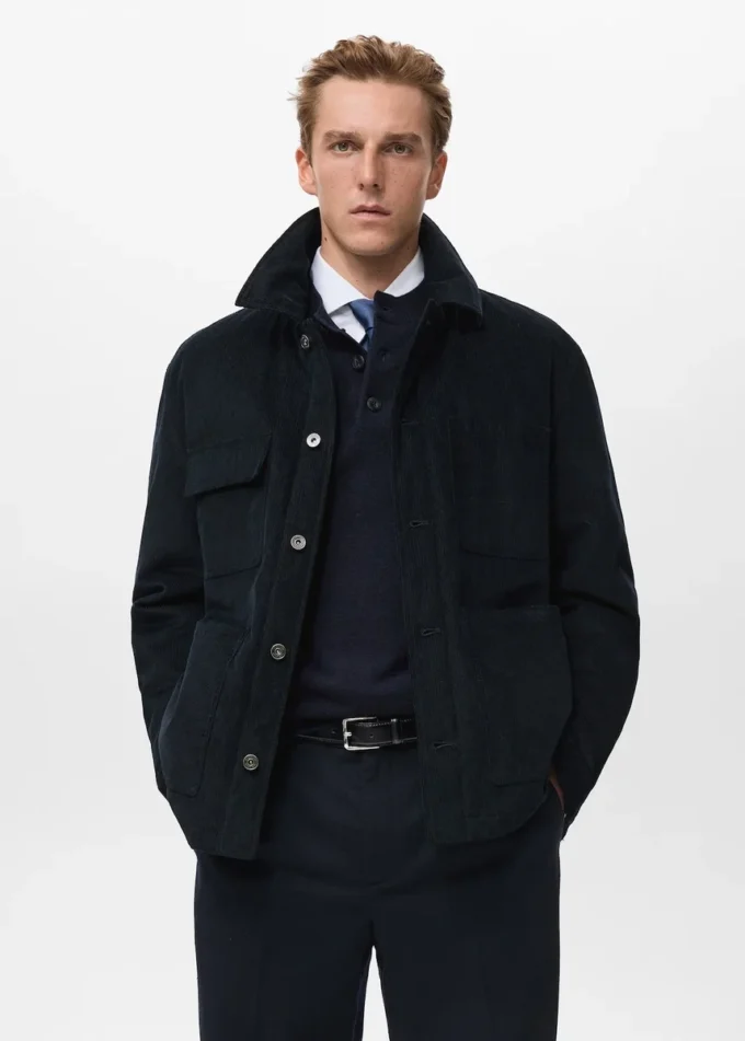 Manšestrová bunda s kapsami Manšestrová bunda s kapsami