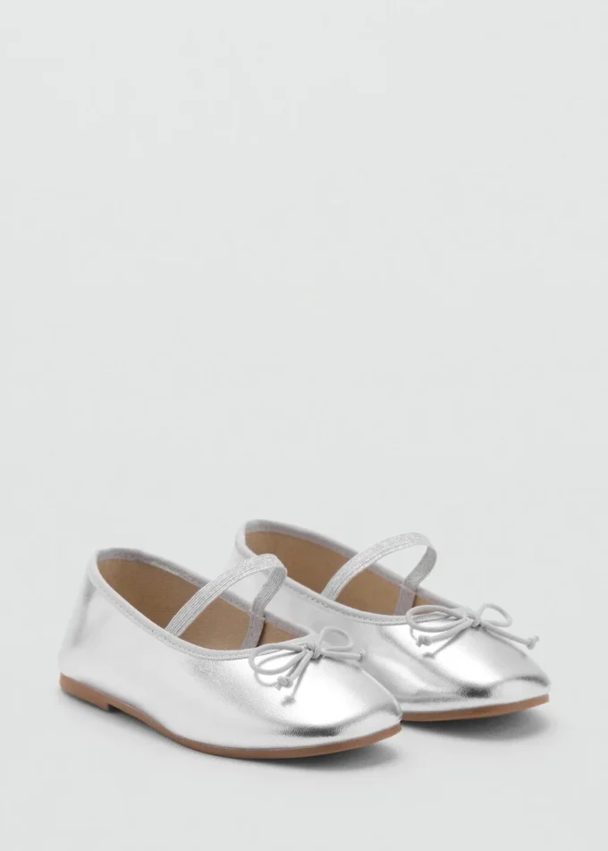Metalické baleríny s mašlí