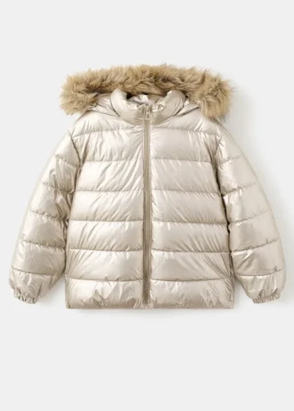 Metalická péřová bunda