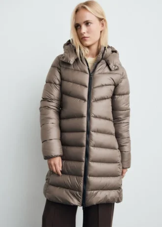 Midi prošívaná bunda s kapucí