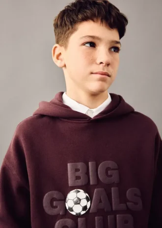 Mikina s potiskem a reliéfním nápisem