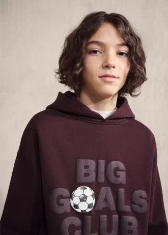 Mikina s potiskem a reliéfním nápisem