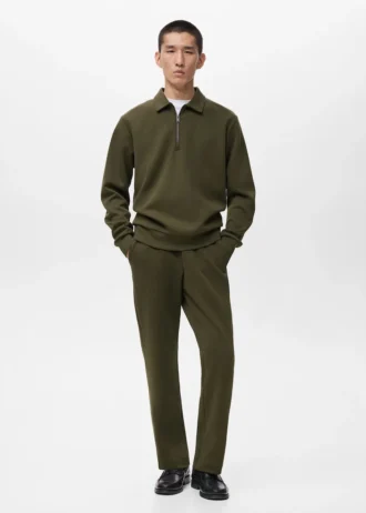 Mikina s regular střihem a zipem u krku