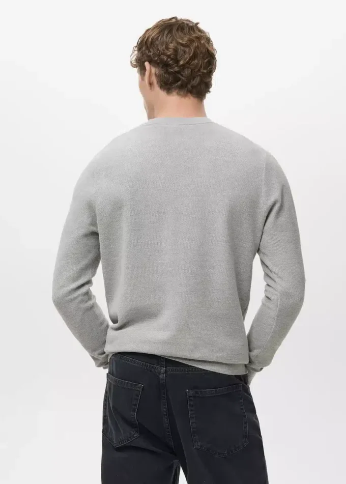 Mikrostrukturovaný bavlněný pletený svetr Mikrostrukturovaný bavlněný pletený svetr