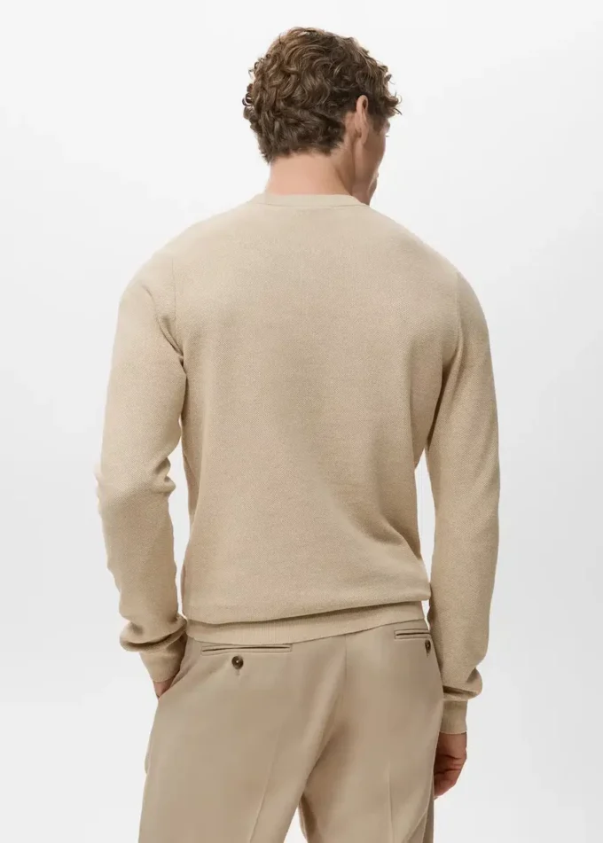 Mikrostrukturovaný bavlněný pletený svetr Mikrostrukturovaný bavlněný pletený svetr