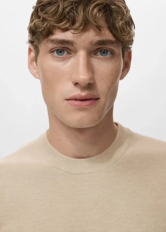 Mikrostrukturovaný bavlněný pletený svetr Mikrostrukturovaný bavlněný pletený svetr