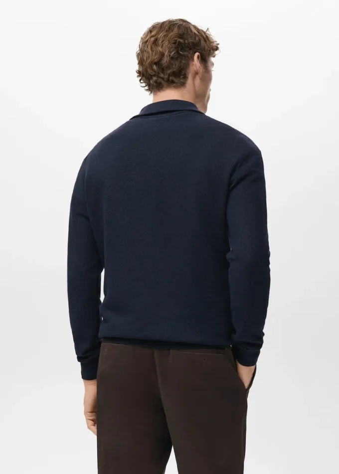 Mikrostrukturovaný svetr se zipem u krku Mikrostrukturovaný svetr se zipem u krku