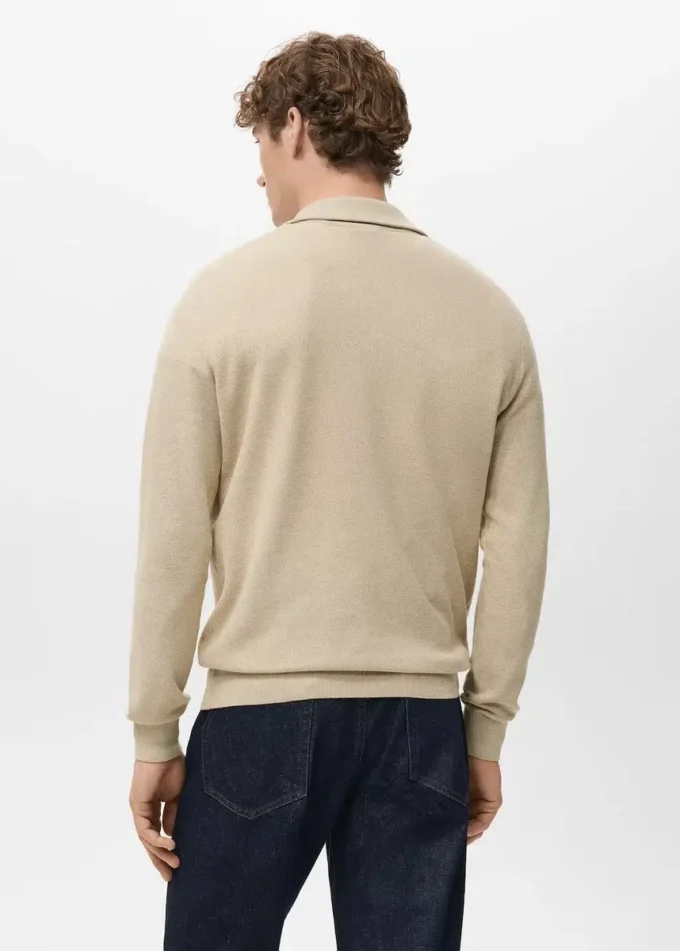 Mikrostrukturovaný svetr se zipem u krku Mikrostrukturovaný svetr se zipem u krku