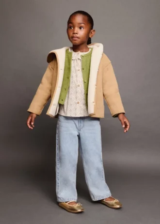 Oboustranný kabát z plyšového materiálu Oboustranný kabát z plyšového materiálu