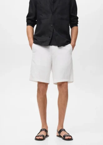 Šortky ze směsi lnu s elastickým pasem
