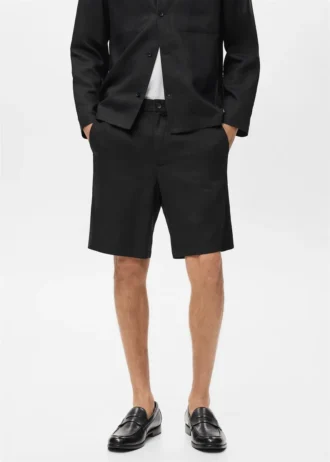 Šortky ze směsi lnu s elastickým pasem