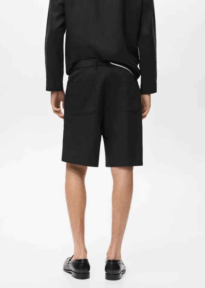 Šortky ze směsi lnu s elastickým pasem Šortky ze směsi lnu s elastickým pasem