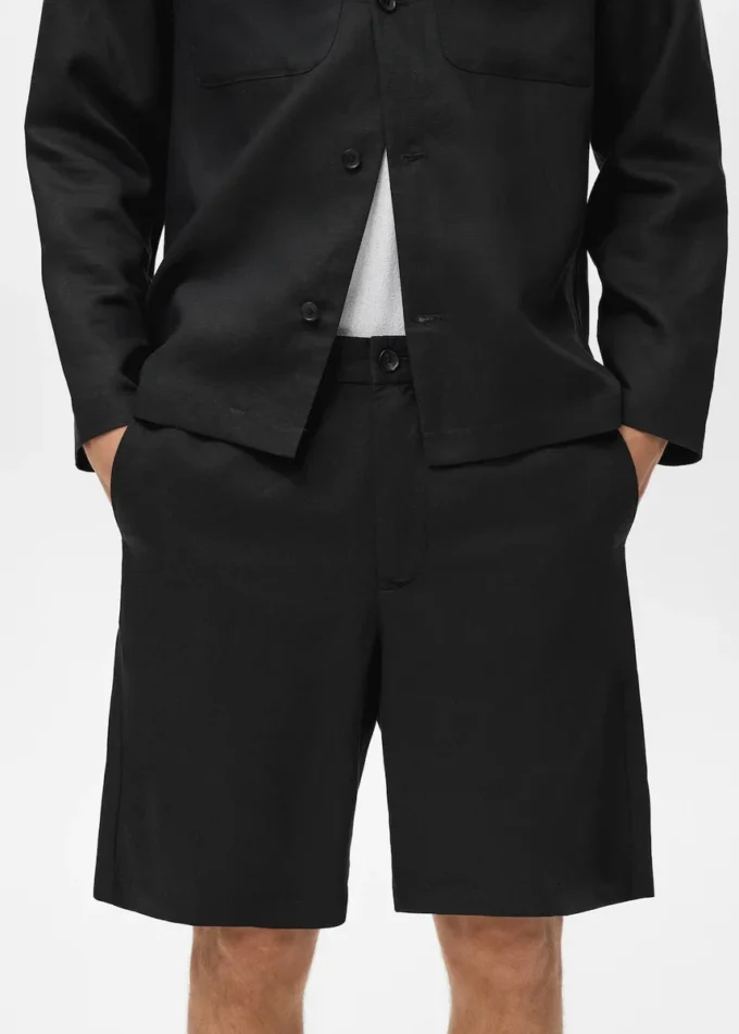 Šortky ze směsi lnu s elastickým pasem Šortky ze směsi lnu s elastickým pasem