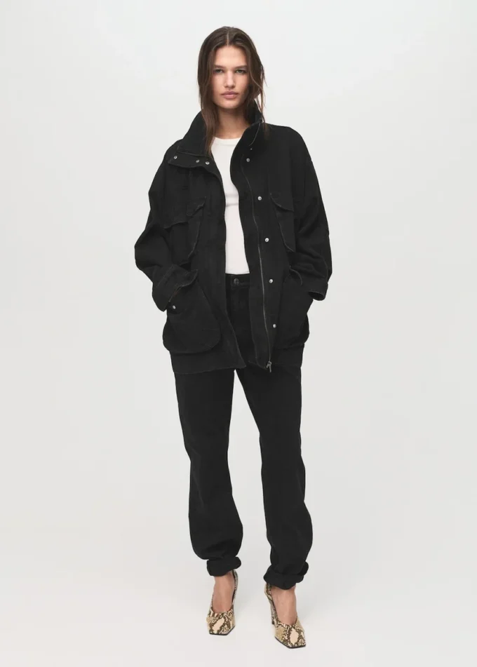 Oversized džínová bunda s kapsami Oversized džínová bunda s kapsami