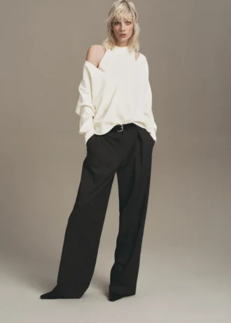 Oversized kombinovaný svetr