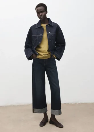 Oversized svetr s žebrovaným lemem