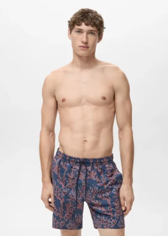 Plavky s korálovým potiskem