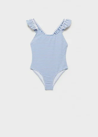 Plavky s volánky a pruhovaným vzorem