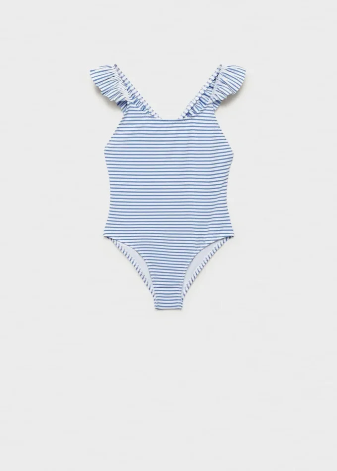 Plavky s volánky a pruhovaným vzorem Plavky s volánky a pruhovaným vzorem