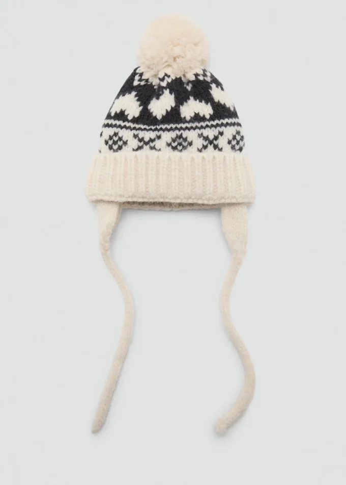 Pletená čepice s bambulí Pletená čepice s bambulí